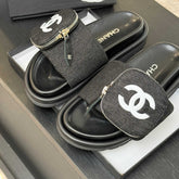SLIDE IN BLACK DENIM FABRIC 45 MM